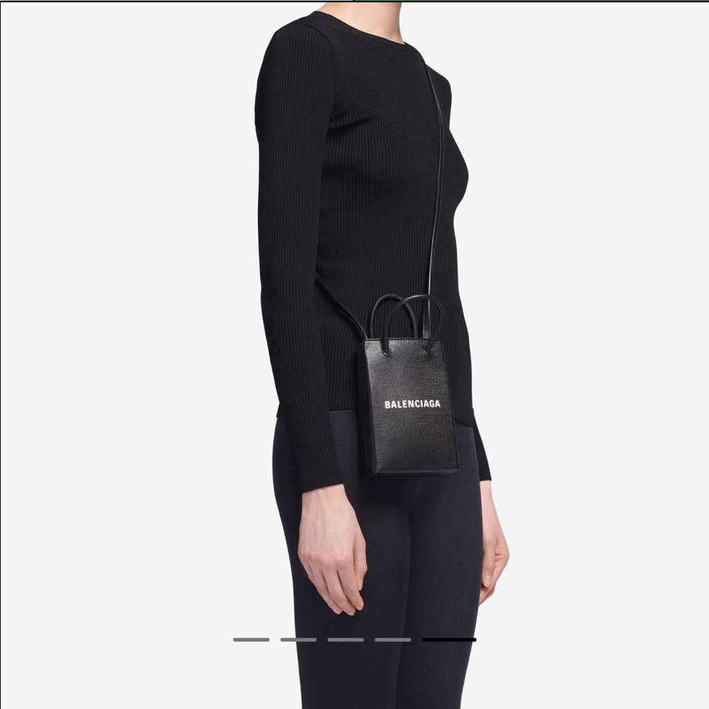 Balenciaga Mini Shopping Phone Holder Bag